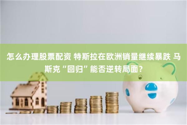 怎么办理股票配资 特斯拉在欧洲销量继续暴跌 马斯克“回归”能否逆转局面？