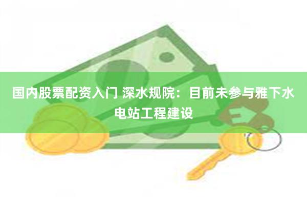 国内股票配资入门 深水规院：目前未参与雅下水电站工程建设
