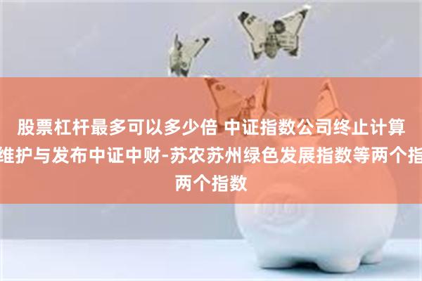 股票杠杆最多可以多少倍 中证指数公司终止计算、维护与发布中证中财-苏农苏州绿色发展指数等两个指数